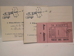 Ticket Colleferro CACCIA AL TESORO Valle Del Sacco I FRATELLI DELLA FILIBUSTA 1954 - Other & Unclassified