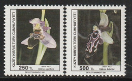 CHYPRE TURC - R.T.C.N - N°280/1 ** (1991) Orchidées - Nuevos