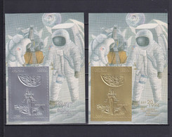 ABKHAZIA 1994, Golden + Silver Foil, Space, Satellites, MNH - Europa