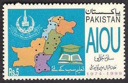 PAKISTAN 1999 - Silver Jubilee Of Allama Iqbal Open University, Map, MNH - Pakistan
