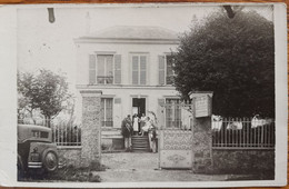 CARTE PHOTO LA QUEUE EN BRIE (94): Rue De Paris Maison Exploitation Des Carrières - Rizziero GIANNI Patron Et Sa Famille - La Queue En Brie