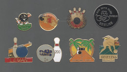 PINS PIN'S BOWLING 742 LEMAN EVRY EVREUX ORLEANS BILLEROIS PLAZA LANE 225 CLUB TONNEINS LOT 8 PINS - Bowling