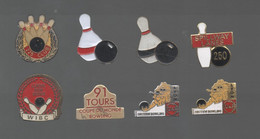 PINS PIN'S BOWLING 743 LYON LION COUPE DU MOND WIBC 225 CLUB  LOT 8 PINS - Bowling