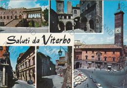 CARTOLINA  SALUTI DA VITERBO,LAZIO,STORIA,RELIGIONE,CULTURA,MEMORIA,IMPERO ROMANO,LINGUA LATINA,VIAGGIATA 1976 - Foligno