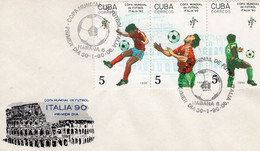 CUBA 1990: FOOTBALL WORLD CUP ITALY FDC Cover & Illustrated Postmark  - Registered Shipping! - Storia Postale