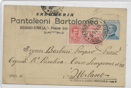 9-REGGIO EMILA-PANTALEONI BARTOLOMEO-SALUMERIA-CARD COMMERCIALE 1921 - Reggio Emilia