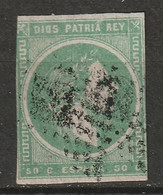 Spain 1875 Sc X6a  Carlist Used Signed Blue Green - Carlisti