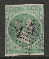 Spain 1875 Sc X6a  Carlist Used Signed Blue Green - Carlists
