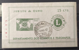 B 21  Brazil Stamp Jubilee Gold Lions Club International Map 1967 CPD MG - Other & Unclassified