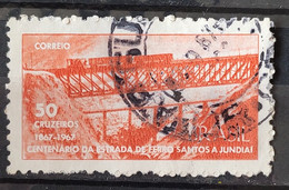 C 564 Brazil Stamp Centenary Railroad Train Santos Jundiai 1967 Circulated 1 - Andere & Zonder Classificatie
