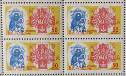 C 565 Brazil Stamp Milenio Holy Of Poland Chestocova Religion 1967 Block Of 4 - Other & Unclassified