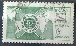 C 568 Brazil Stamp Jubilee Gold Lions Club International Map 1967 Circulated 1 - Other & Unclassified