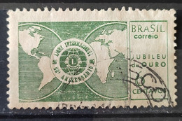 C 568 Brazil Stamp Jubilee Gold Lions Club International Map 1967 Circulated 4 - Andere & Zonder Classificatie