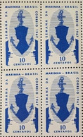 C 585 Brazil Stamp Week Navy Military Ship 1967 Block Of 4 - Sonstige & Ohne Zuordnung