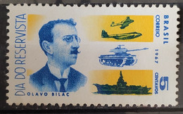 C 587 Brazil Stamp Day Reservist Military Airplane War Tank Ship Olavo Bilac 1967 1 - Andere & Zonder Classificatie