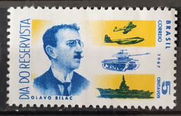 C 587 Brazil Stamp Day Reservist Military Airplane War Tank Ship Olavo Bilac 1967 2 - Other & Unclassified