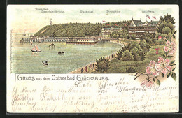 Lithographie Glücksburg, Strandhotel Und Damenbad - Glücksburg