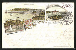 Lithographie Flensburg, Strandhotel Und Logierhaus, Schloss Glücksburg - Glücksburg