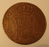 RARO. 1814 CATALONIA FERDINAND VII 6 QUARTOS Cataluna Espagna Espagne Spain. - Monedas Provinciales