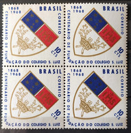 C 594 Brazil Stamp Centenary School Sao Luiz Education 1968 Block Of 4 - Andere & Zonder Classificatie