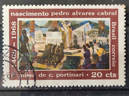 C 596 Brazil Stamp 500 Years Cabral Mass Portinari Art 1968 Circulated 2 - Autres & Non Classés