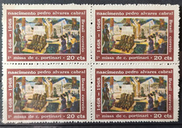 C 596 Brazil Stamp 500 Years Cabral Mass Portinari Art 1968 Block Of 4 2 - Other & Unclassified