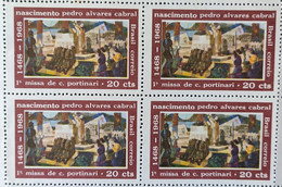 C 596 Brazil Stamp 500 Years Cabral Mass Portinari Art 1968 Block Of 4 - Otros & Sin Clasificación