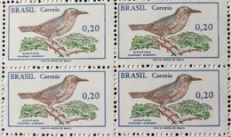 C 601 Brazil Stamp Brazilian Birds Uirapuru Fauna 1968 Block Of 4 - Andere & Zonder Classificatie