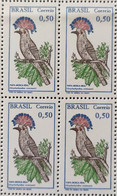 C 602 Brazil Stamp Brazilian Birds Fly Pope Fauna 1968 Block Of 4 - Otros & Sin Clasificación