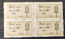 C 603 Brazil Stamp Day Brazil Postal Service 1968 Block Of 4 2 - Autres & Non Classés