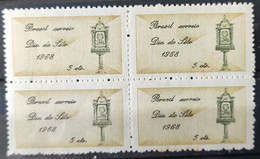 C 603 Brazil Stamp Day Brazil Postal Service 1968 Block Of 4 - Sonstige & Ohne Zuordnung