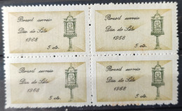 C 603 Brazil Stamp Day Brazil Postal Service 1968 Block Of 4 - Other & Unclassified