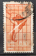C 605 Brazil Stamp Chilean President Eduardo Frei Map 1968 Circulated 1 - Otros & Sin Clasificación