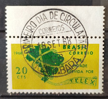 C 607 Brazil Stamp City Served By Telex Curitiba Map Postal Service 1968 CPD Guanabara - Other & Unclassified