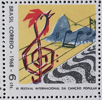 C 609 Brazil Stamp International Cancao Music Festival 1968 2 - Otros & Sin Clasificación
