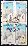 C 611 Brazil Stamp Fund Of United Nations For Children's 1968 Block Of 4 CPD Guanabara - Other & Unclassified