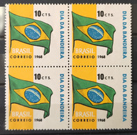 C 619 Brazil Stamp Flag Day 1968 Block Of 4 - Sonstige & Ohne Zuordnung