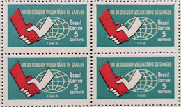 C 621 Brazil Stamp Blood Donor Day 1968 Block Of 4 - Sonstige & Ohne Zuordnung