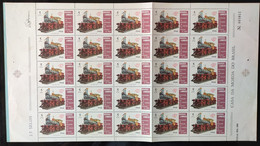 C 622 Brazil Stamp Centenary Paulista Company Of Railroads Railroad Train 1968 Sheet - Autres & Non Classés