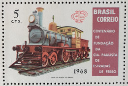 C 622 Brazil Stamp Centenary Paulista Company Of Railroads Railroad Train 1968 - Other & Unclassified