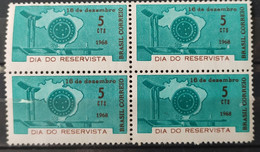 C 625 Brazil Stamp Day Reservist Military Map 1968 Block Of 4 - Otros & Sin Clasificación