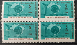 C 625 Brazil Stamp Day Reservist Military Map 1968 Block Of 4 - Other & Unclassified