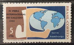 C 630 Brazil Stamp Footware National Fair Novo Hamburgo Map Economy 1969 2 - Other & Unclassified