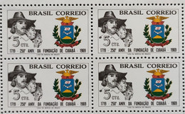 C 632 Brazil Stamp Birthday Of Cuiaba Mato Grosso Brasao 1969 Block Of 4 - Other & Unclassified