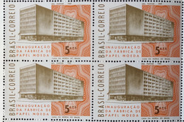 C 633 Brazil Stamp Inauguration Of Manufactures Of Paper Money 1969 Block Of 4 - Other & Unclassified