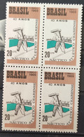 C 637 Brazil Stamp Birthday Nautico Atletico Cearence Swimming 1969 Block Of 4 - Other & Unclassified