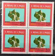 C 647 Brazil Stamp Sao Paulo Biennial Art Sculpture Leticia Leirner 1969 Block Of 4 - Other & Unclassified