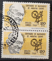 C 650 Brazil Stamp Mahatma Gandhi Centenary 1969 Circulated Pair 1 - Andere & Zonder Classificatie