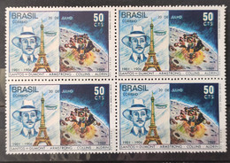 C 651 Brazil Stamp Man On The Moon Santos Dumont Balao France Eiffel Tower Space 1969 Block Of 4 2 - Altri & Non Classificati