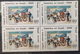 C 654 Brazil Stamp 200 Years Painter Jean Baptiste Debret Art 1969 Block Of 4 - Otros & Sin Clasificación